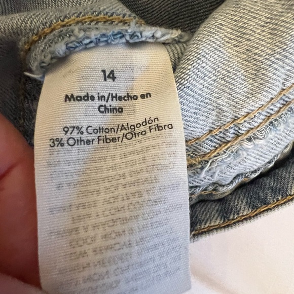 No Boundaries Women's 14 Gray Boyfriend cargo light blue Jeans big pockets Bows - Picture 4 of 10